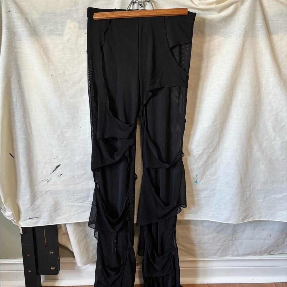 K Too Sheer Mesh Black Raver pants